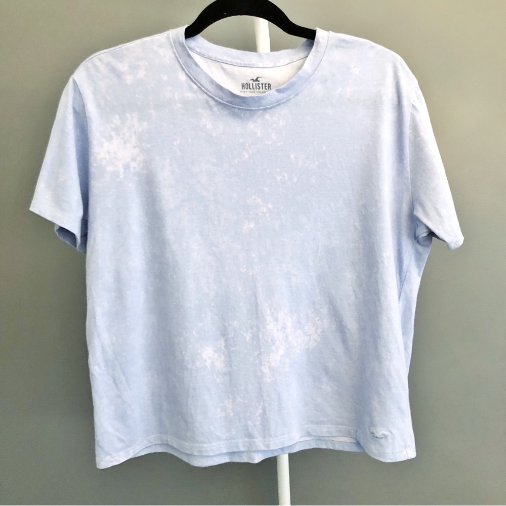 Hollister Pastel Blue Casual Relaxed Fit Short Sleeves T Shirt Tee. Large.